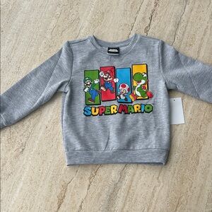 NEW 🆕 Super Mario Kids Gray Sweatshirt size 3T